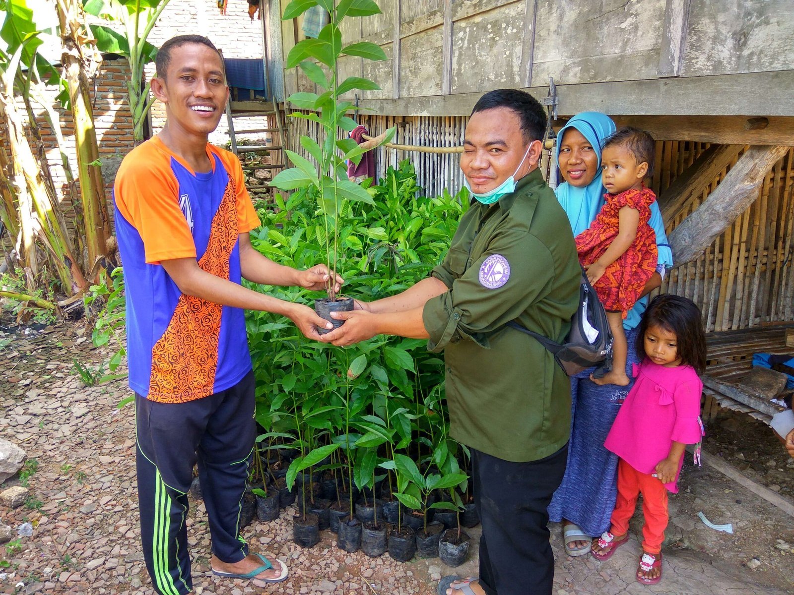 Penyerahan Bantuan Bibit Buah di Kampung Bombu