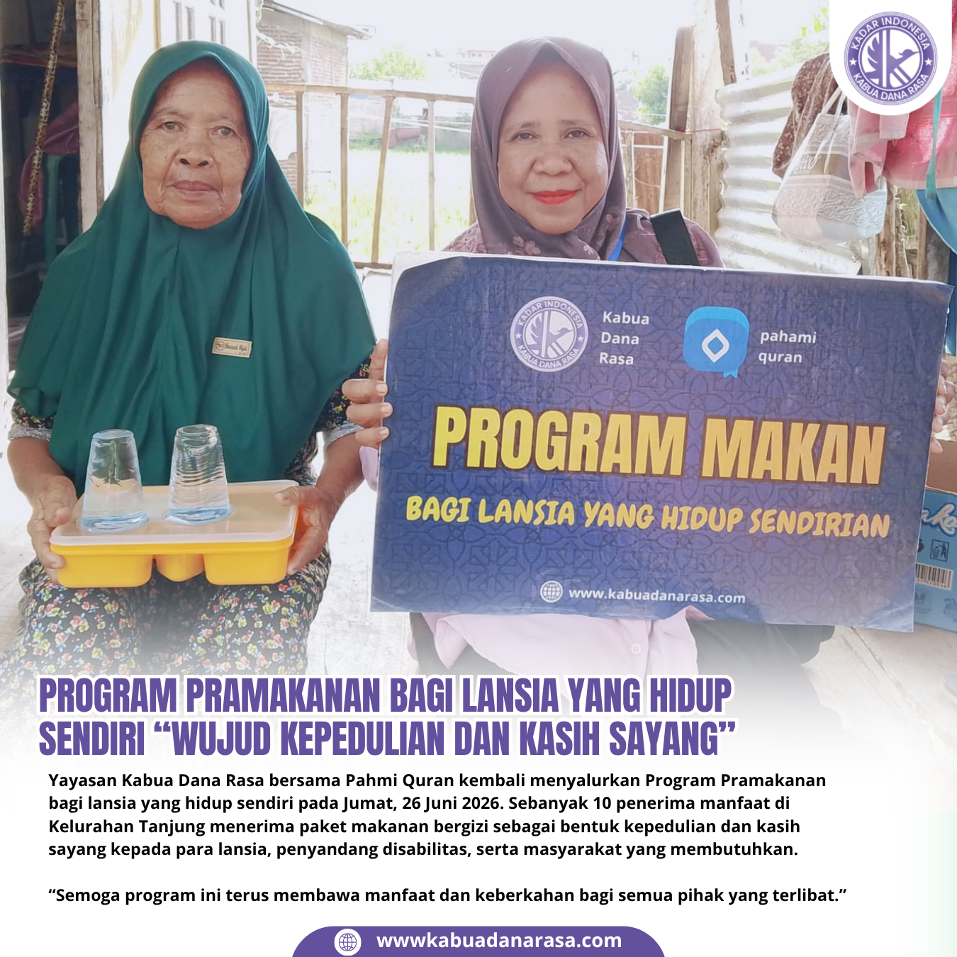 Program Pramakanan bagi Lansia yang Hidup Sendiri, Menebar Kepedulian di Hari Jumat